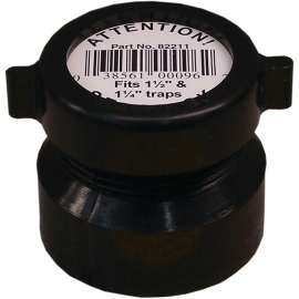 CANPLAS 102860ABC Trap Pipe Adapter, 1-1/2 x 1-1/4 in, Hub x Slip, ABS, Black, SCH 40 Schedule