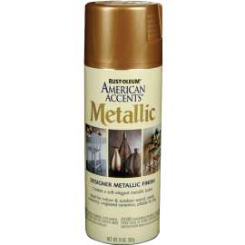 RUST-OLEUM AMERICAN ACCENTS 202642 Designer Metallic Spray Paint, Metallic, Classic Bronze, 12 oz, Aerosol Can