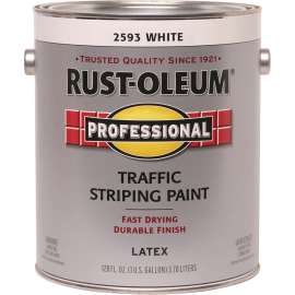 RUST-OLEUM PROFESSIONAL 2593402 Traffic Striping Paint, Flat, Traffic White, 1 gal, Pail