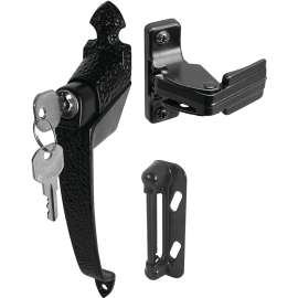 Prime-Line K 5080 Pushbutton Latch, Aluminum, Hammered, 1 to 1-1/4 in Thick Door