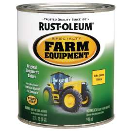 RUST-OLEUM SPECIALTY 7443502 Farm Equipment Enamel, Yellow, 1 qt Can