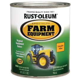 RUST-OLEUM SPECIALTY 7449502 Farm Equipment Enamel, Caterpillar Yellow, 1 qt Can