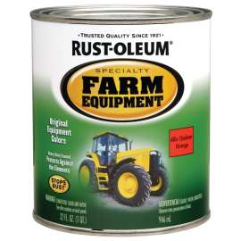 RUST-OLEUM SPECIALTY 7458502 Farm Equipment Enamel, Allis Chalmers Orange, 1 qt Can