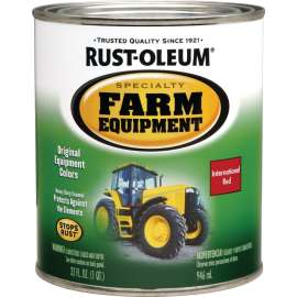 RUST-OLEUM SPECIALTY 7466502 Farm Equipment Enamel, International Red, 1 qt Can