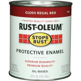 RUST-OLEUM STOPS RUST 7765502 Protective Enamel, Gloss, Regal Red, 1 qt Can