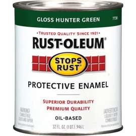 RUST-OLEUM STOPS RUST 7738502 Protective Enamel, Gloss, Hunter Green, 1 qt Can