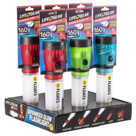 LIFE+GEAR 41-3732 Flashlight, AA Battery, LED Lamp, 80 Lumens Lumens, 25 hr Run Time, Red