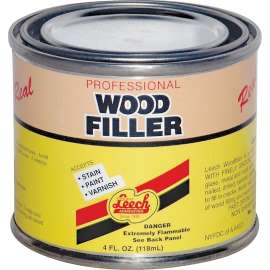 Leech Adhesives LWF-67 Wood Filler, Liquid, Solvent, Natural, 4 fl-oz Can