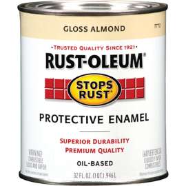 RUST-OLEUM STOPS RUST 7770502 Protective Enamel, Gloss, Almond, 1 qt Can