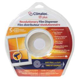 Climaloc Plus CIFILMDISP Window Film Dispenser, 64 in W, 0.9 mil Thick, 210 in L, Polypropylene, Clear