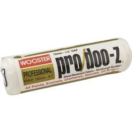WOOSTER KR643-9 1/2 Paint Roller Cover, 1/2 in Thick Nap, 9-1/2 in L, Woven Fabric Cover, White