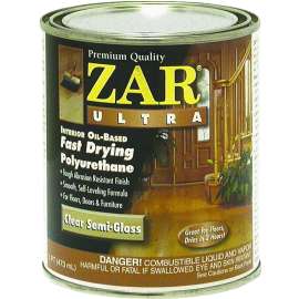ZAR 33011 Polyurethane, Semi-Gloss, Liquid, Clear, 1 pt, Can