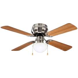 Boston Harbor Ceiling Fan, 3-Speed, 4-Blade, 42 in Sweep, Dark Walnut/Cherry, With Lights: Yes