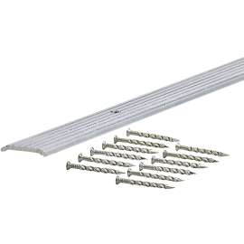 M-D 78121 Seam Binder, 72 in L, 3/4 in W, Fluted Surface, Aluminum, Mill/Silver