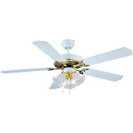 Boston Harbor Ceiling Fan, 0.8 A, 120 V, 5-Blade, 52 in Sweep, 2942 cfm Air
