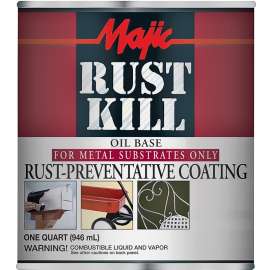 Majic Paints Rustkill 8-6013-2 Rust-Preventive Coating, Matte, Black, 1 qt Can