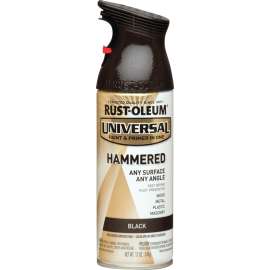 RUST-OLEUM UNIVERSAL 245217 Spray Paint, Hammered, Black, 12 oz, Aerosol Can