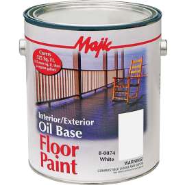 Majic Paints 8-0074-1 Floor Paint, Medium-Gloss, White, 1 gal Pail