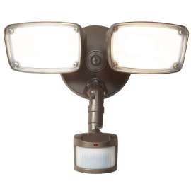 Eaton Lighting MST20C18B Security Motion Flood Light, 120/227 V, 20 W, LED Lamp, 3000 to 5000 K Color Temp