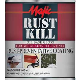 Majic Paints Rustkill 8-6005-2 Enamel, Gloss, Royal Safety Blue, 1 qt Can