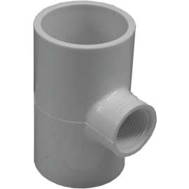 GENOVA 300 Series 31479 Pipe Reducing Tee, 1-1/2 x 3/4 in Run, Slip Run Connection, 1-1/2 in Branch, White