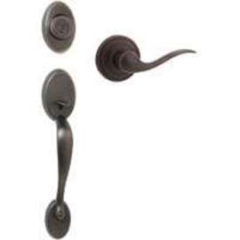 Kwikset 98001-143 Handleset, 1 Grade, Brass, Venetian Bronze, 2-3/8 x 2-3/4 in Backset, KW1 Keyway, 1-3/4 in Thick Door