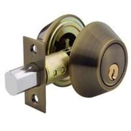 Schlage B62NV609KA4 Entry Deadbolt, Keyed Alike Key, 1 Grade, 2-Cylinder, Metal, Antique Brass