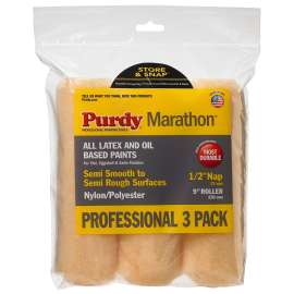 Purdy Marathon 14F861100 Paint Roller Cover, 1/2 in Thick Nap, 9 in L, Nylon/Polyester Cover