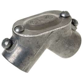 HUBBELL PEEE075R1 Pull Elbow with Gasket, 90 deg Angle, 3/4 in, Zinc, Gray