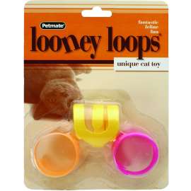 PETMATE Looney Loops 26333 Cat Toy, Plastic, Bright Neon