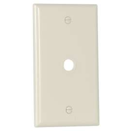 Eaton Wiring Devices 2128LA Wallplate, 4-1/2 in L, 2-3/4 in W, 1 -Gang, 1 -Port, Thermoset, Light Almond