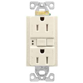 Eaton Wiring Devices TRAFGF15LA-K-L Duplex Receptacle Wallplate, 2 -Pole, 15 A, 125 V, Back, Side Wiring
