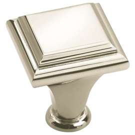 Amerock Manor Series BP26131PN Cabinet Knob, 1-1/16 in Projection, Zinc, Polished Nickel