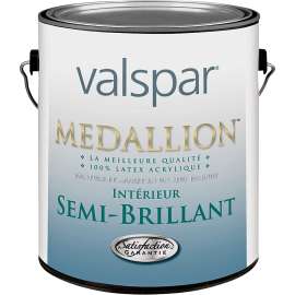 Valspar Medallion 24051GAL Interior Paint, Semi-Gloss, Clear, 1 gal Can