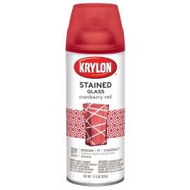 Krylon K09026000 Stained Glass Paint, Gloss, Cranberry Red, 11.5 oz, Aerosol Can