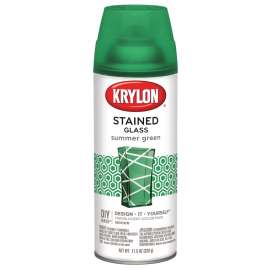 Krylon K09028000 Stained Glass Paint, Gloss, Summer Green, 11.5 oz, Aerosol Can