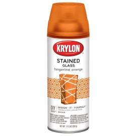 Krylon K09034000 Stained Glass Paint, Gloss, Tangerine Orange, 11.5 oz, Aerosol Can