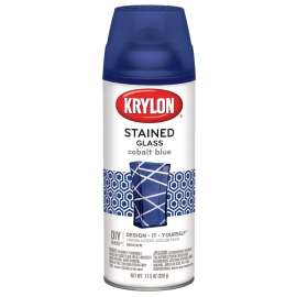 Krylon K09036000 Stained Glass Paint, Gloss, Cobalt Blue, 11.5 oz, Aerosol Can
