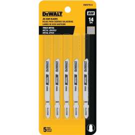 DeWALT DW3770-5 Jig Saw Blade, 14 TPI, HCS, Metallic