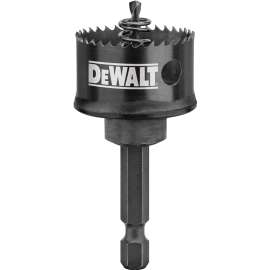 DeWALT D180020IR Hole Saw, 1-1/4 in Dia, 1/2 in D Cutting, 1/4 in Arbor, 10 TPI, 5/32 in Dia x 3 in L Pilot Drill