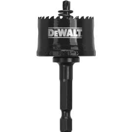 DeWALT D180018IR Hole Saw, 1-1/8 in Dia, 1/2 in D Cutting, 1/4 in Arbor, 10 TPI, 5/32 in Dia x 3 in L Pilot Drill