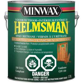 Minwax Helmsman CM1322500 Protective Finish, Semi-Gloss, Clear, Liquid, 3.78 L