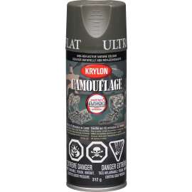 Krylon 442930000 Camouflage Spray Paint, Ultra-Flat, Olive, 11 oz, Aerosol Can