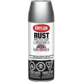 Krylon Rust Protector 469304 Metallic Paint, Silver, 12 oz, Aerosol Can