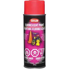 Krylon 43101 Fluorescent Paint, Red Orange, 11 oz, Aerosol Can