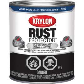 Krylon Rust Protector 69208 Enamel Paint, Gloss, Basic Blue, 1 qt