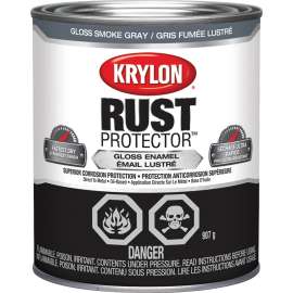 Krylon Rust Protector 69209 Enamel Paint, Gloss, Smoke Gray, 1 qt