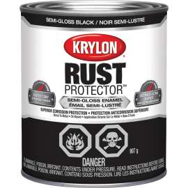 Krylon 469214000 Enamel Paint, Semi-Gloss, Black, 32 oz Can