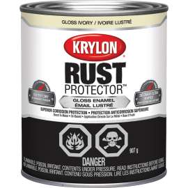 Krylon Rust Protector 469221 Enamel Paint, Gloss, Ivory, 1 qt