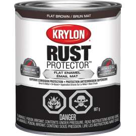 Krylon Rust Protector 469226 Enamel Paint, Flat, Brown, 1 qt